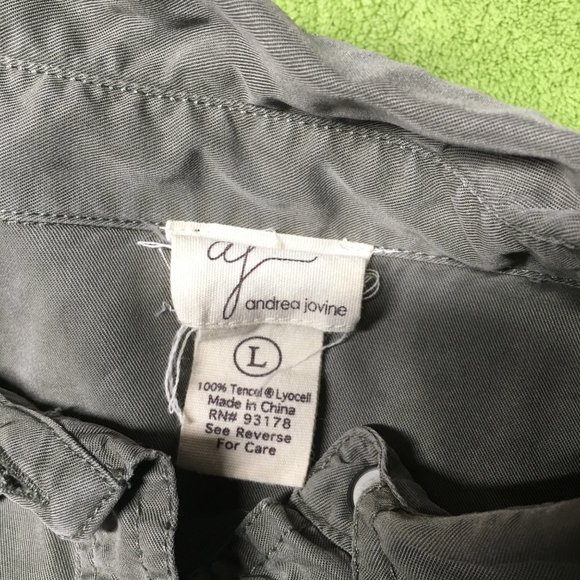 Andrea Jovine 1/2 Button Up w/Roll-up Sleeves Women's Size L - Picture 6 of 7